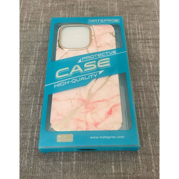 New MATEPROX Protective Cover High Quality iPhone13 Pro Frosted Pink Marble Case - Picture 2 of 9